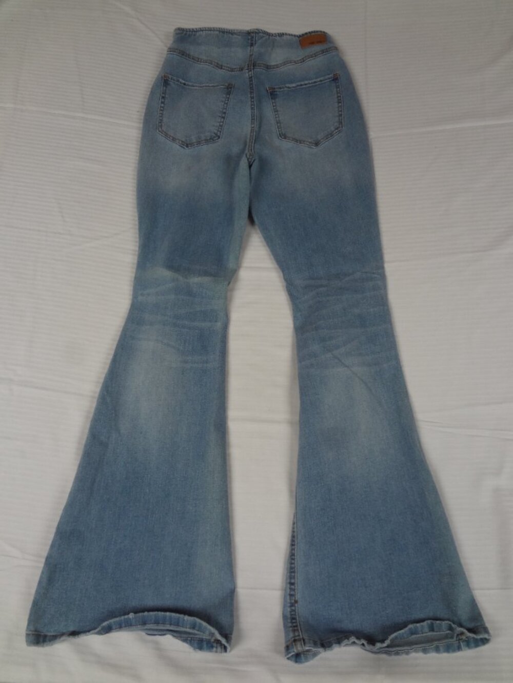 TRUE CRAFT HIGH RISE FLARE WOMEN MEDIUM BLUE JEAN BELL STRETCH L686 - Picture 4 of 4